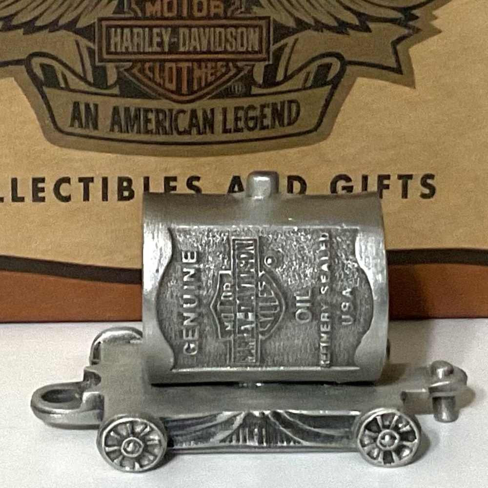 2002 Harley Davidson Mini Pewter Oil Can Box Car Train 97925-03V #1515/2500